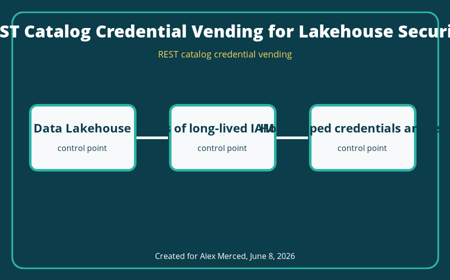 REST catalog credential vending architecture diagram