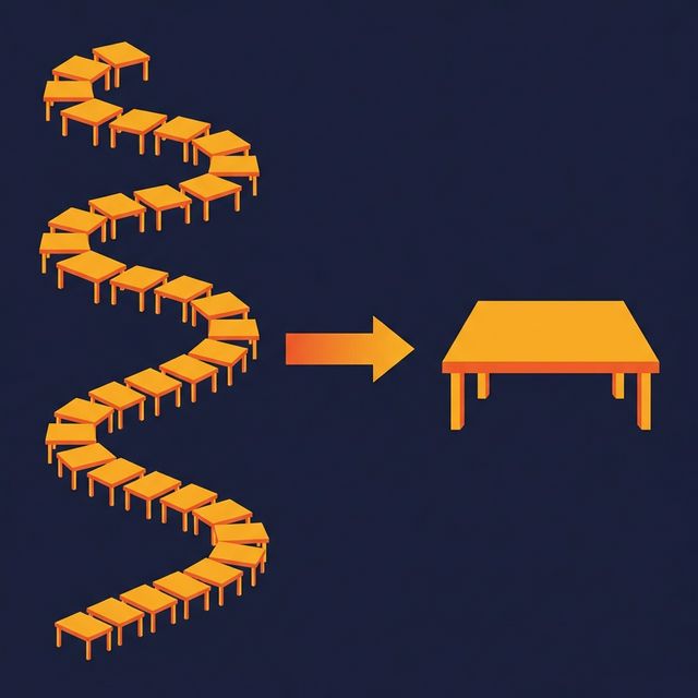 Chain of joins through normalized tables versus one wide scan through a denormalized table